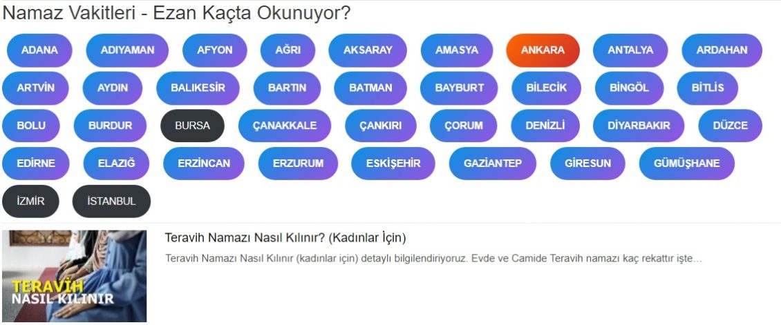 Güncel Namaz Vakitleri