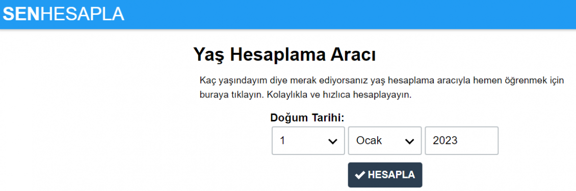 İnç Hesaplama, Yüzde Hesaplama ve Yaş Hesaplama