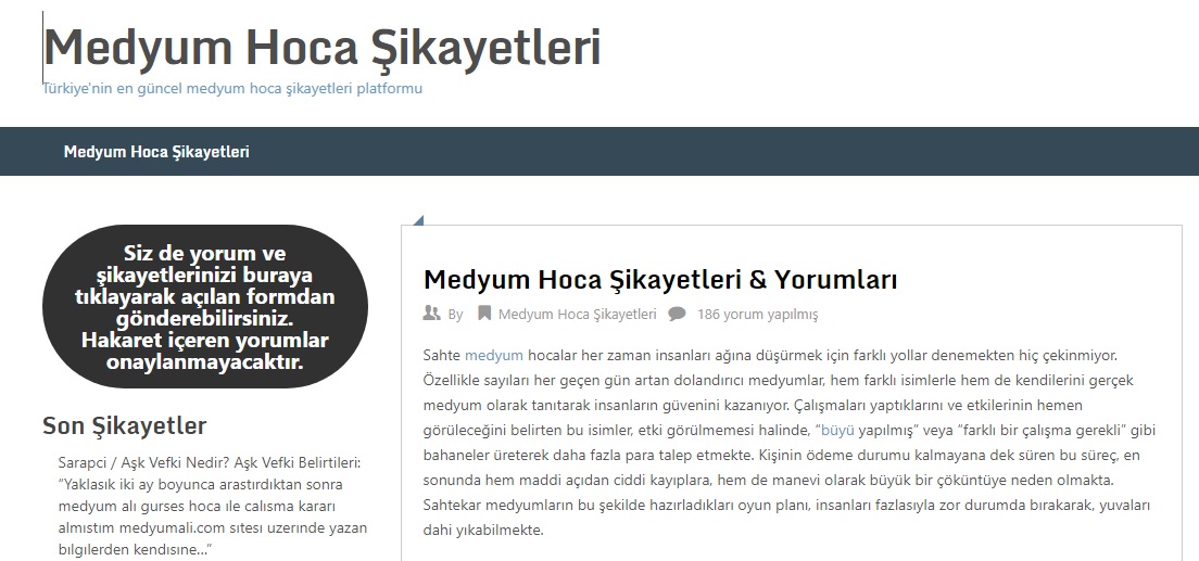 medyum şikayetleri