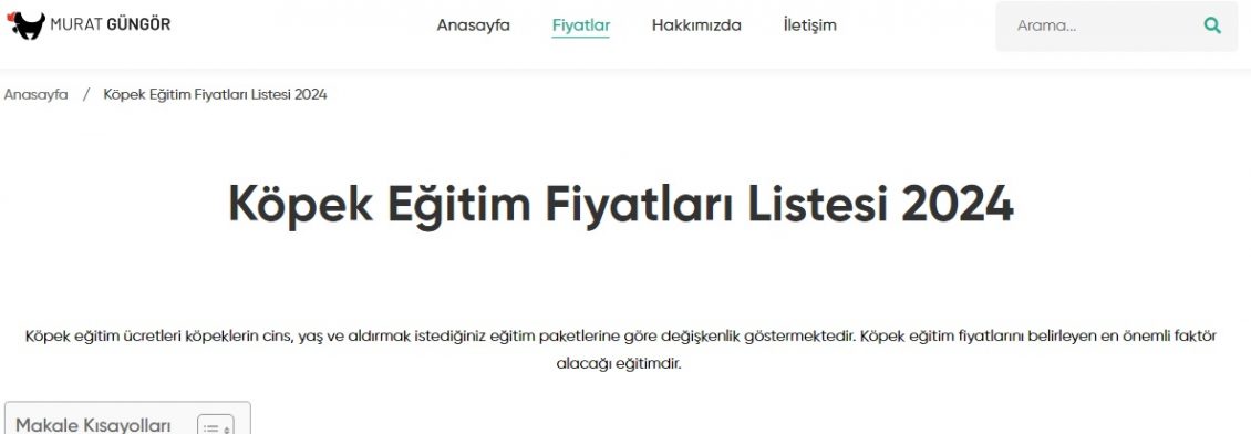 Köpek Eğitim Fiyatları