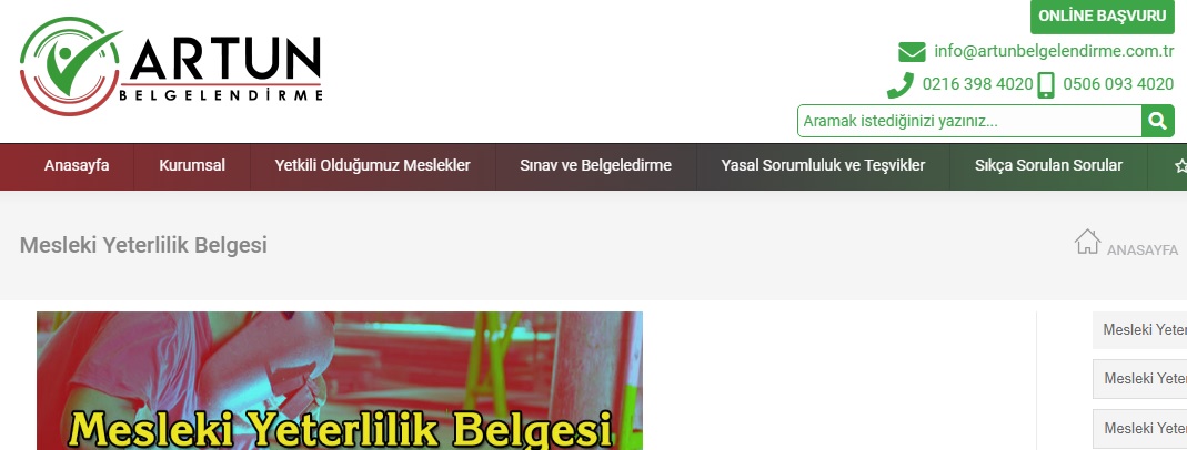 Mesleki Yeterlilik Belgesi