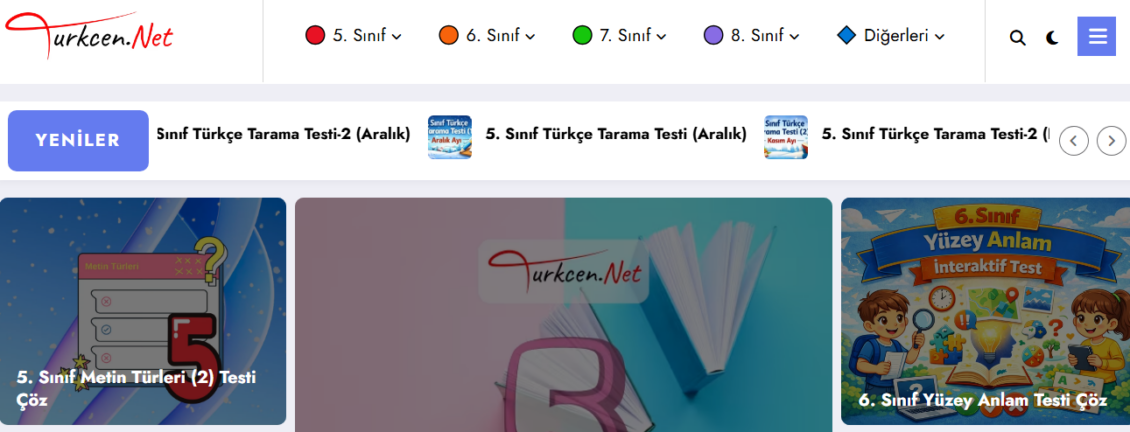 6. Sınıf Türkçe Test PDF