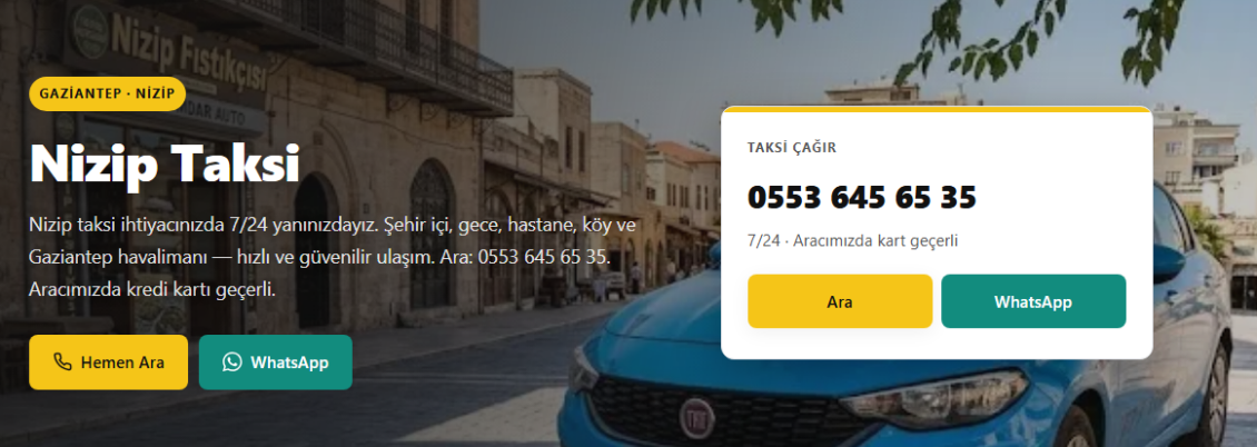 En Yakın Nizip Taksi