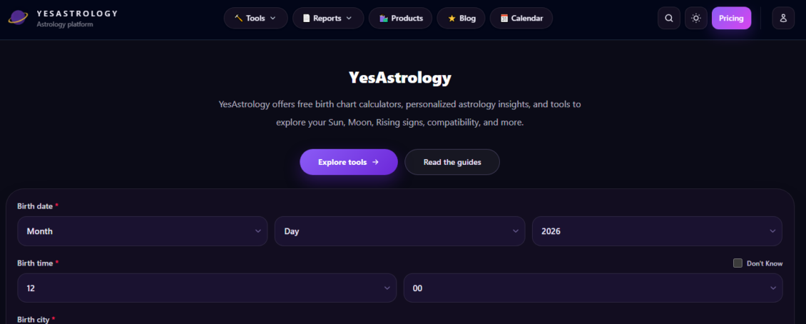 Birth Chart Calculator