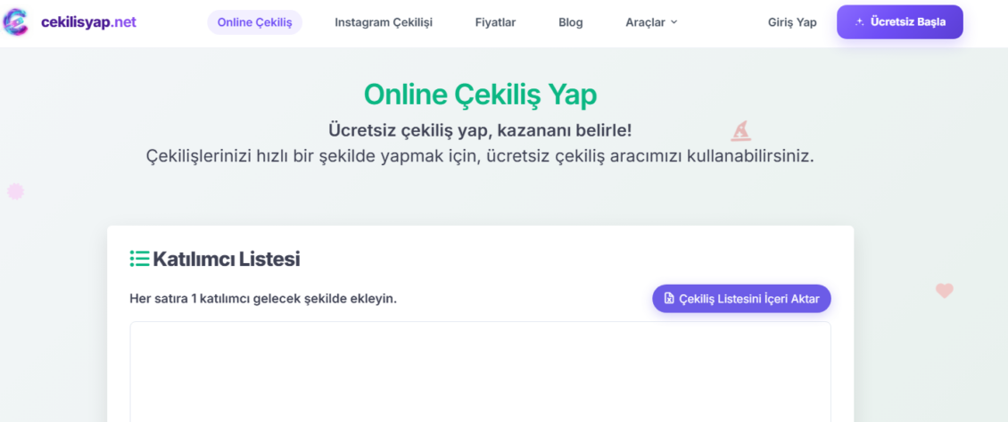 Online çekiliş yap